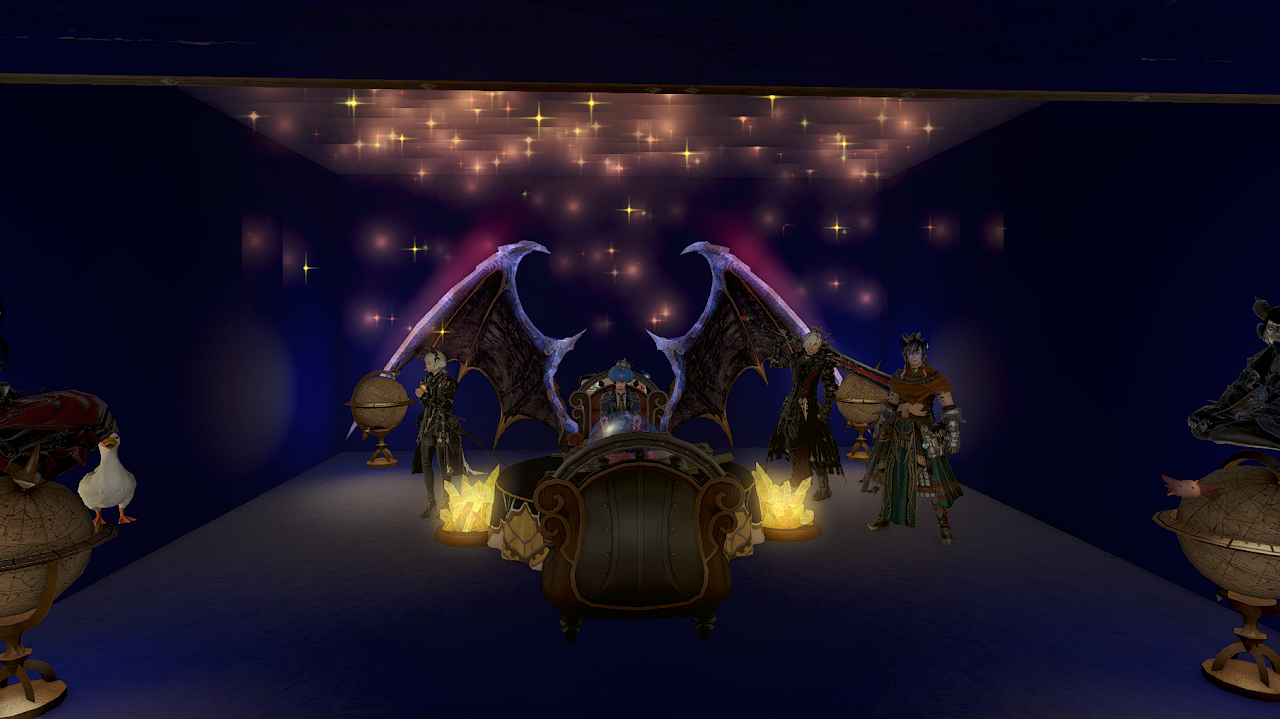 Ghoul Divinatorium ritual room with a crystal ball and dragon wings