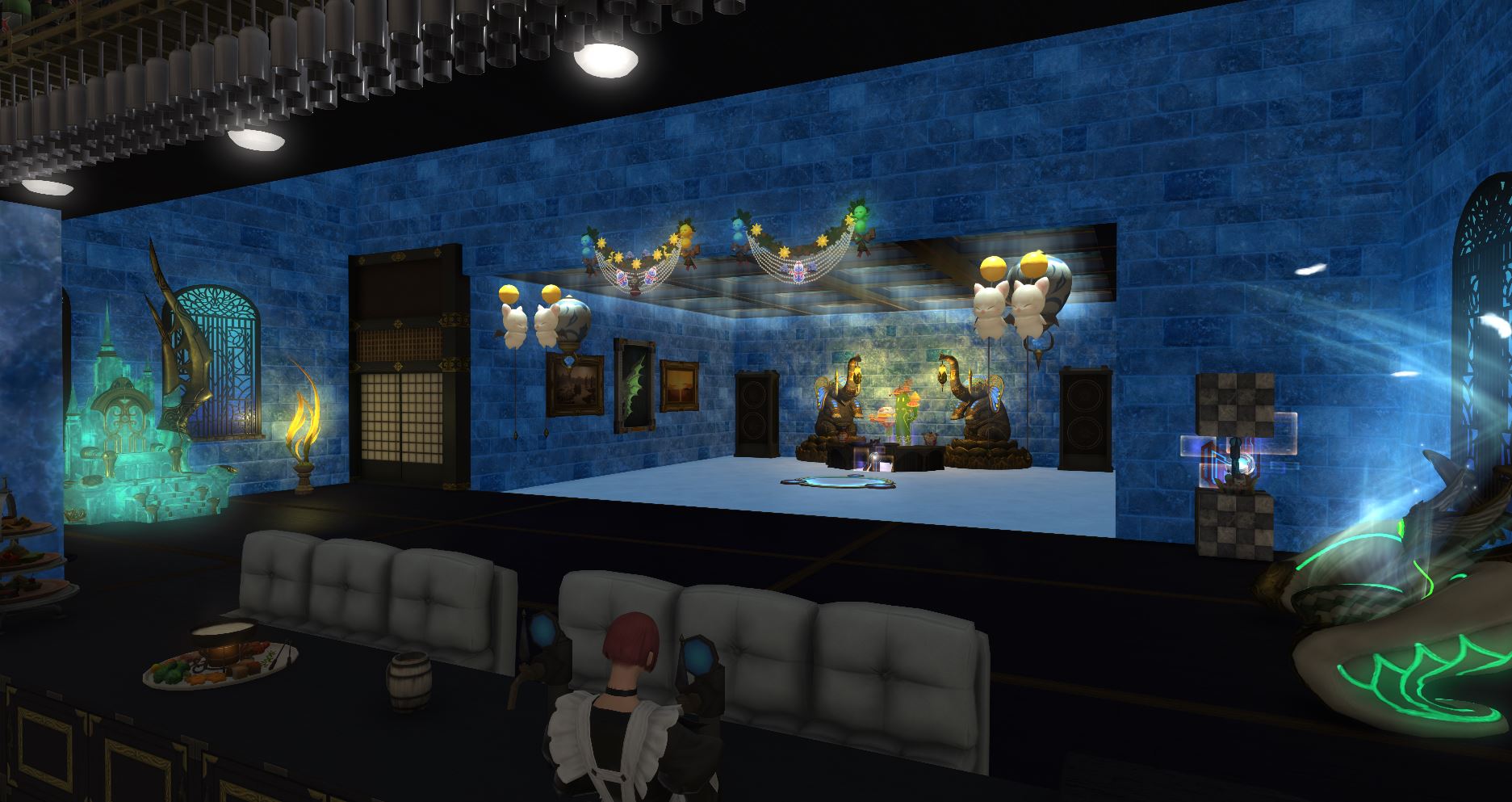 Ghoul Ice Hotel blue ice lounge and stage